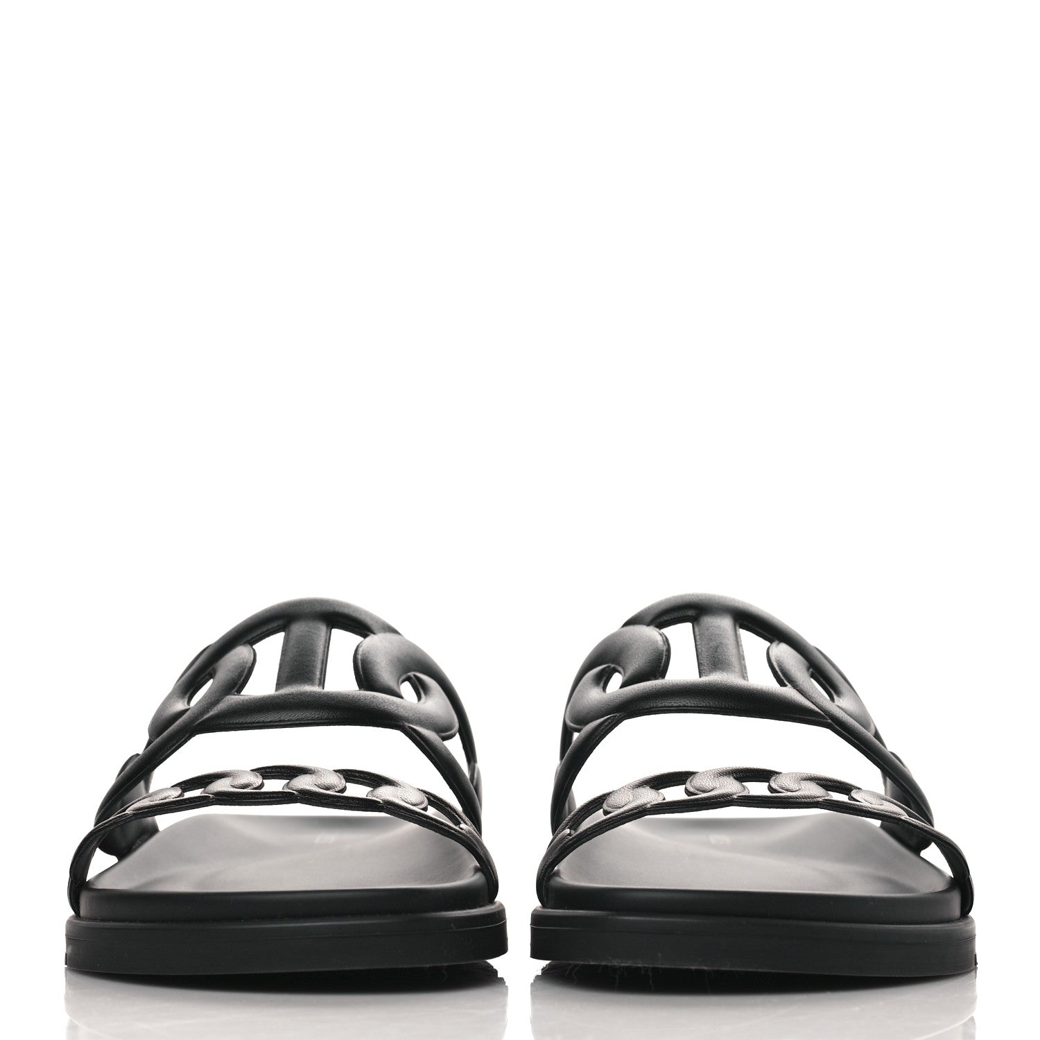 Hermes Nappa Extra Sandals 39 Black 2 of 9