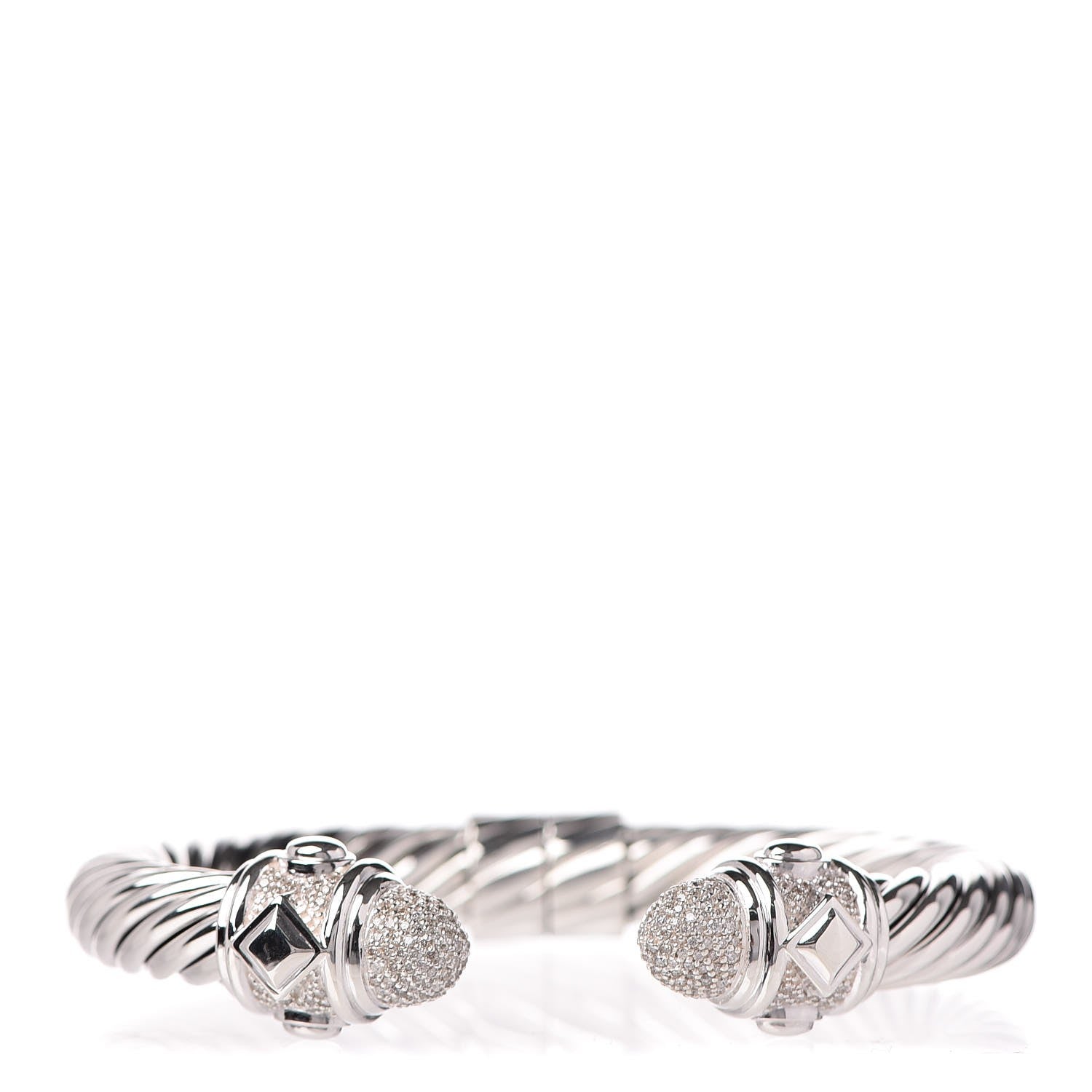 David Yurman Sterling Silver Diamond 10mm Renaissance Bracelet 1 of 5