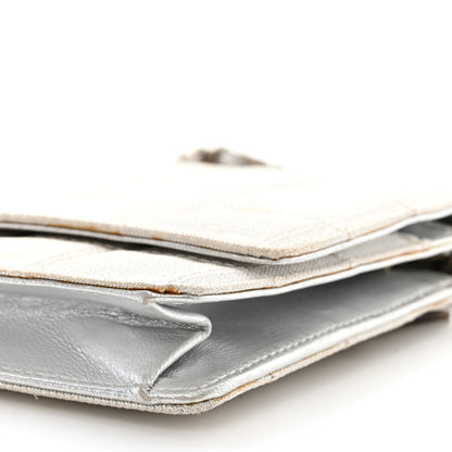 Chanel Nylon Travel Wallet On Chain WOC Metallic Silver 11 of 20