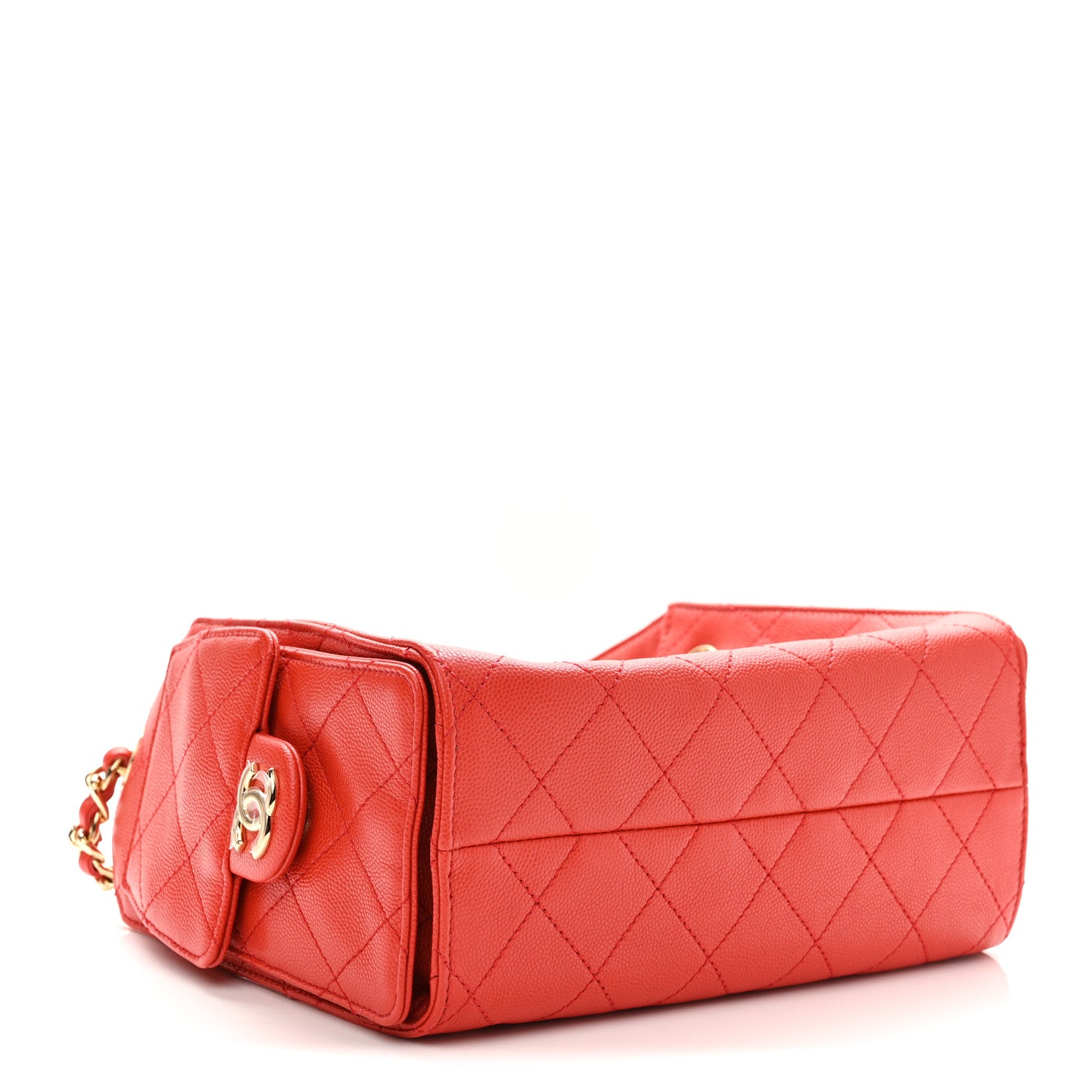 Chanel Caviar Quilted Mini Chanel 25 Handbag Red 4 of 11