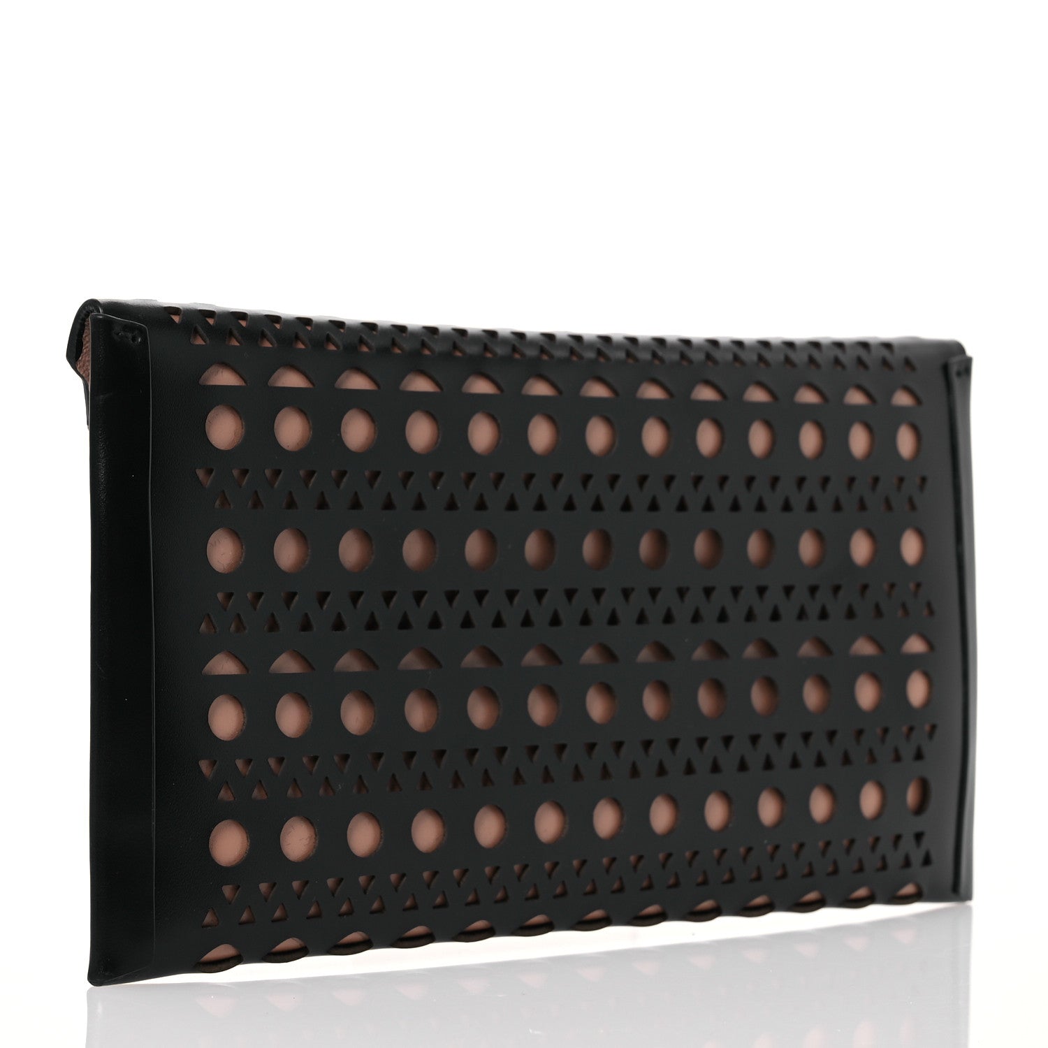 Alaia Calfskin Laser Cut Clutch Black 3 of 7
