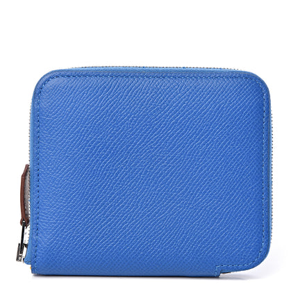 Hermes Epsom Silk'In Compact Wallet Bleu Zellige Jaune Ambre 1 of 7