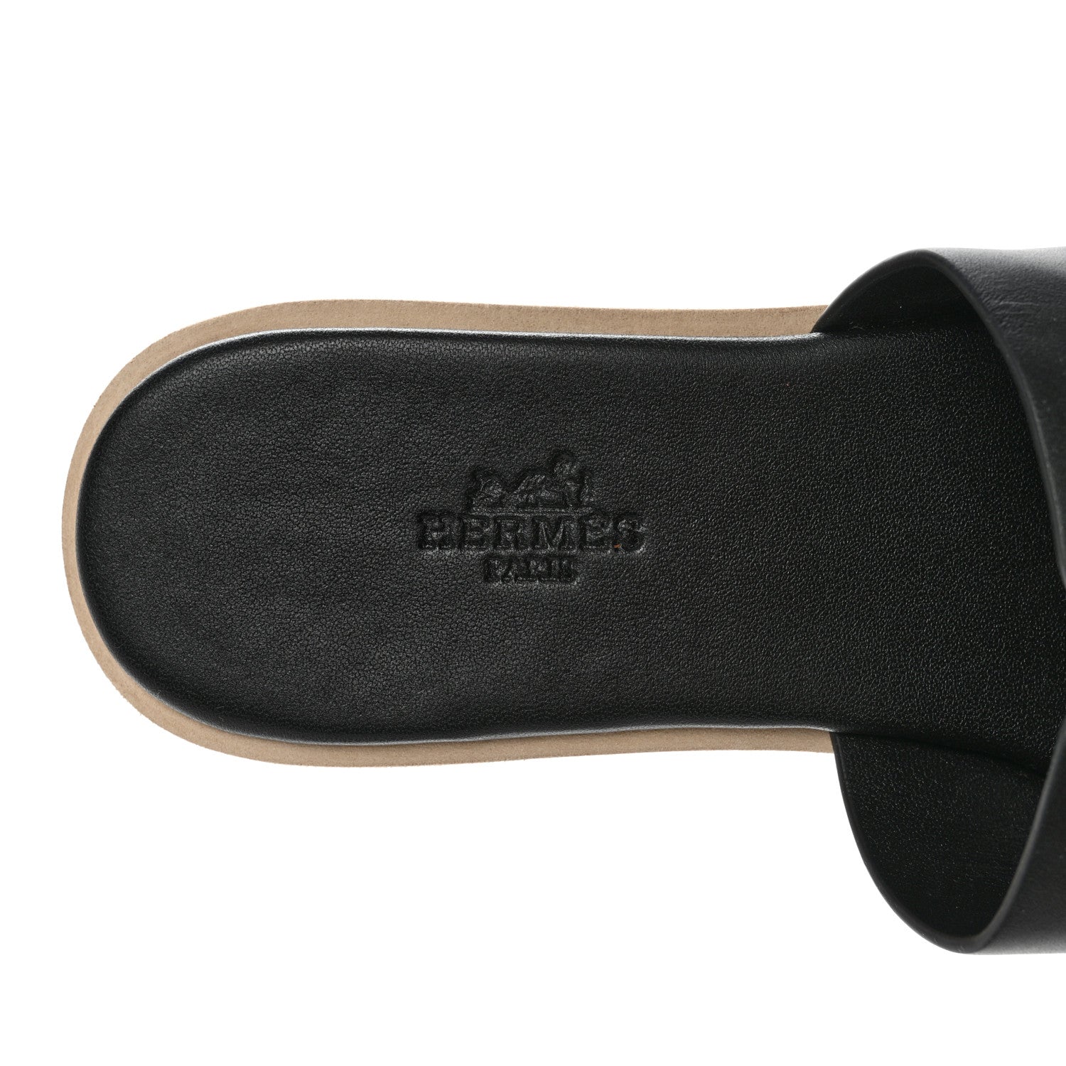 Hermes Calfskin Cork Eze 30 Sandals 37 Black 7 of 10