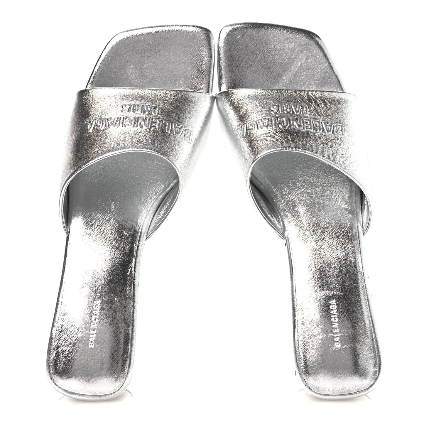 Metallic Sheepskin Duty Free 70mm Sandals 39 Silver