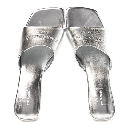 Balenciaga Metallic Sheepskin Duty Free 70mm Sandals 39 Silver 2 of 13