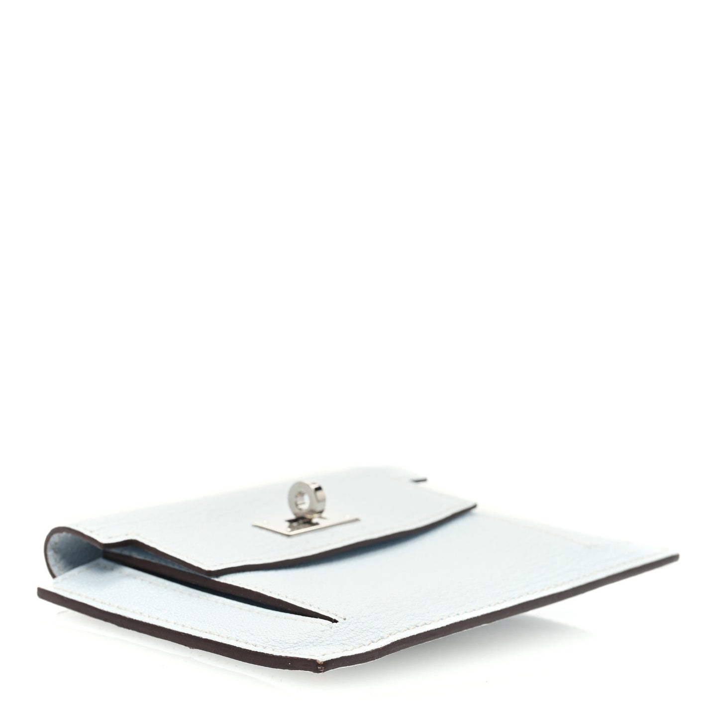 Chevre Mysore Kelly Pocket Compact Wallet Bleu Brume