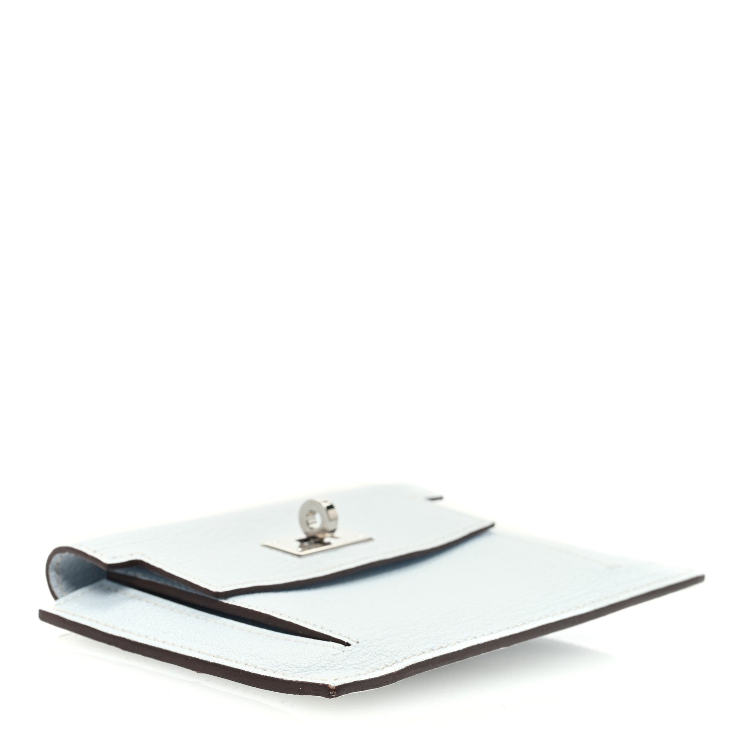Hermes Chevre Mysore Kelly Pocket Compact Wallet Bleu Brume 4 of 6
