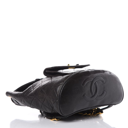 Chanel Lambskin Quilted Drawstring Backpack Black 5 of 18