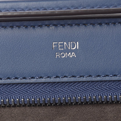 Fendi Calfskin Flowerland Studded Dotcom Satchel Blue 7 of 14