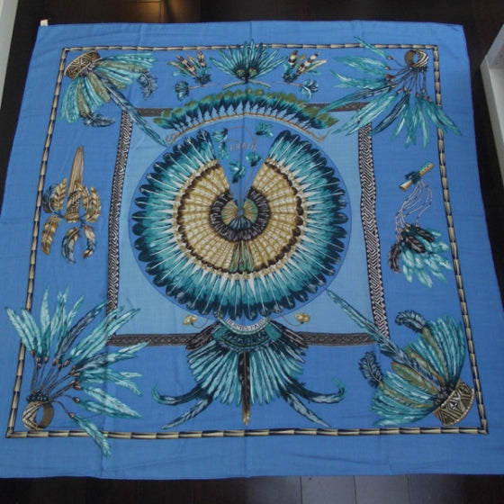 Hermes Cashmere Silk Brazil Shawl GM 140 1 of 7