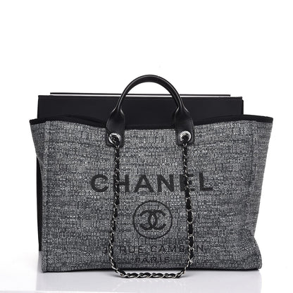 Chanel Canvas Large Deauville Tote Charcoal 8 of 8