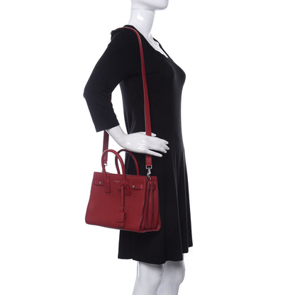 Saint Laurent Grained Calfskin Baby Sac De Jour Souple Red 2 of 11