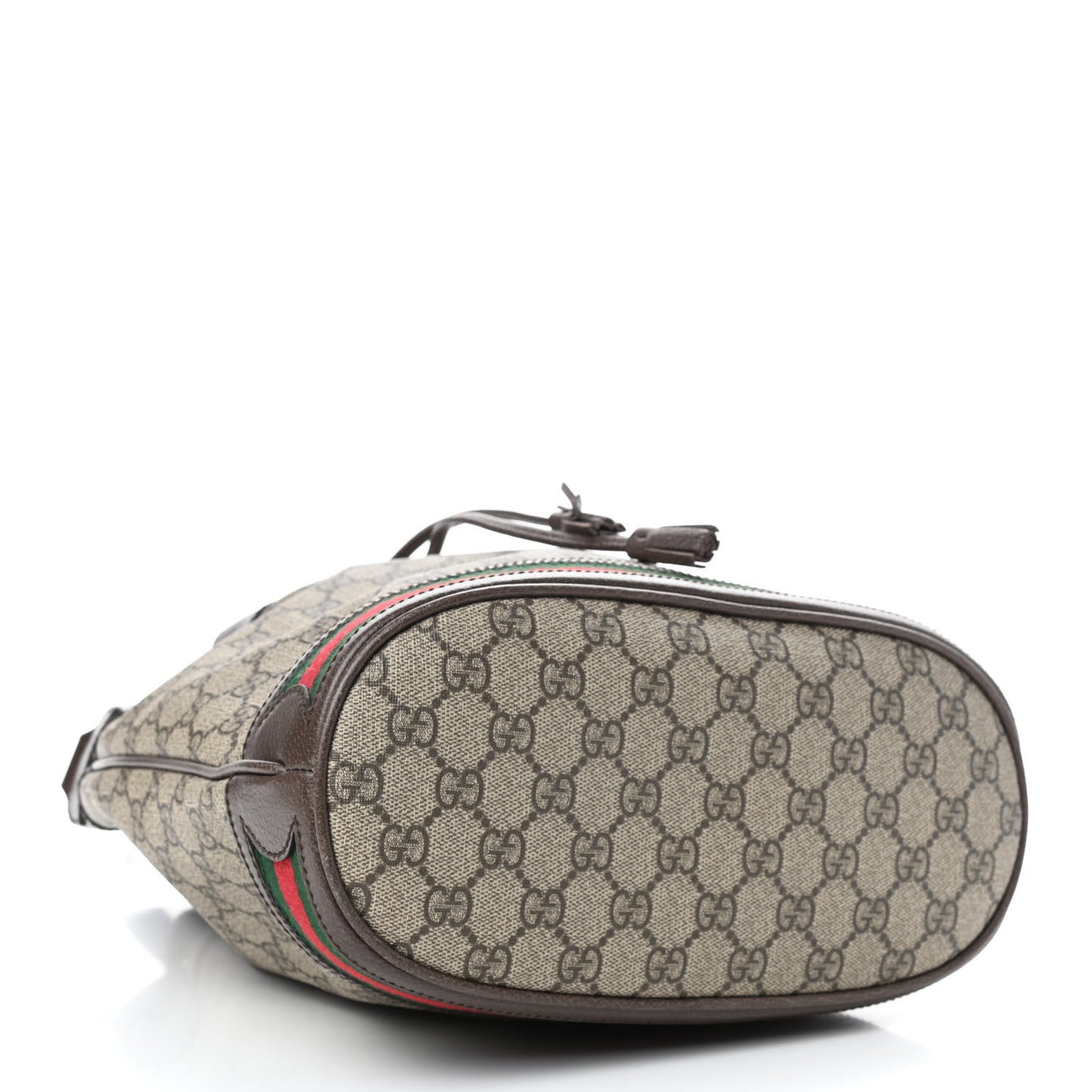 GG Supreme Monogram Web Ophidia Bucket Bag Brown