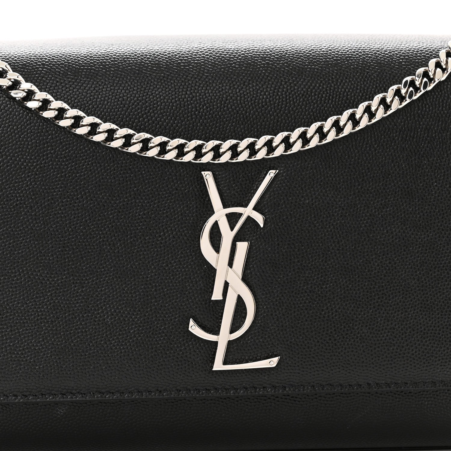 Saint Laurent Grain De Poudre Medium Classic Monogram Kate Satchel Black 8 of 11
