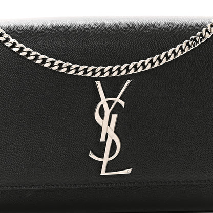 Saint Laurent Grain De Poudre Medium Classic Monogram Kate Satchel Black 8 of 11
