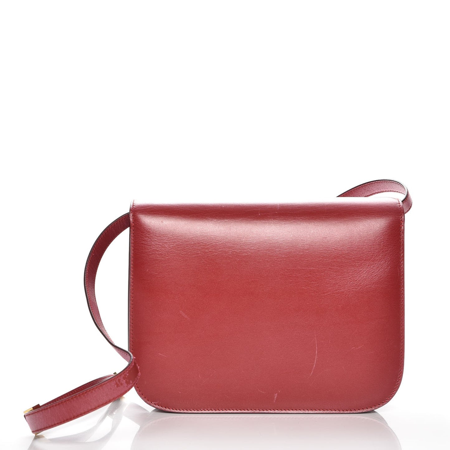 Box Calfskin Medium Classic Box Flap Bag Red
