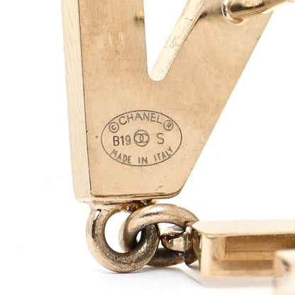 Chanel Metal Cha-Nel Logo Drop Earrings Gold 4 of 7