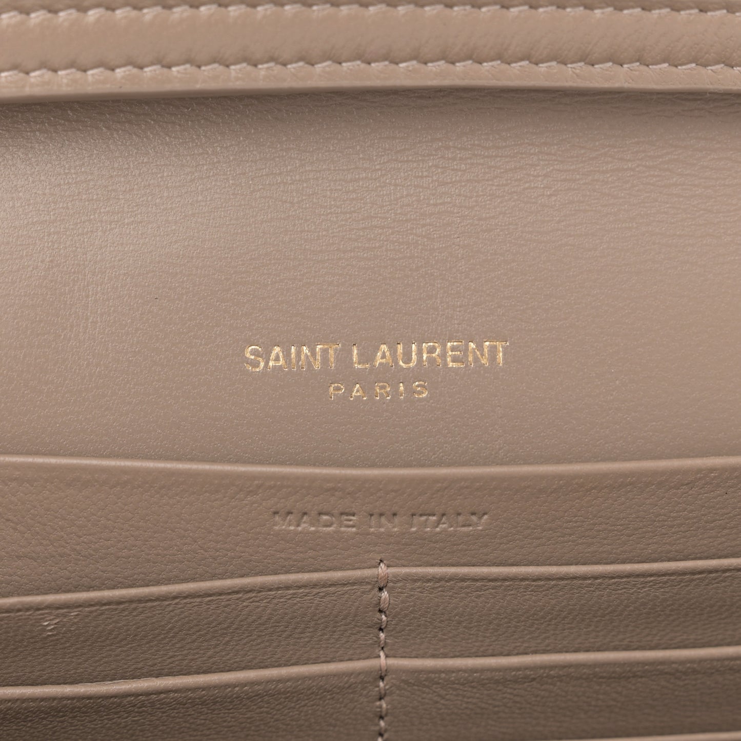 Lambskin Matelasse Chevron Monogram Chain Wallet Dusty Grey