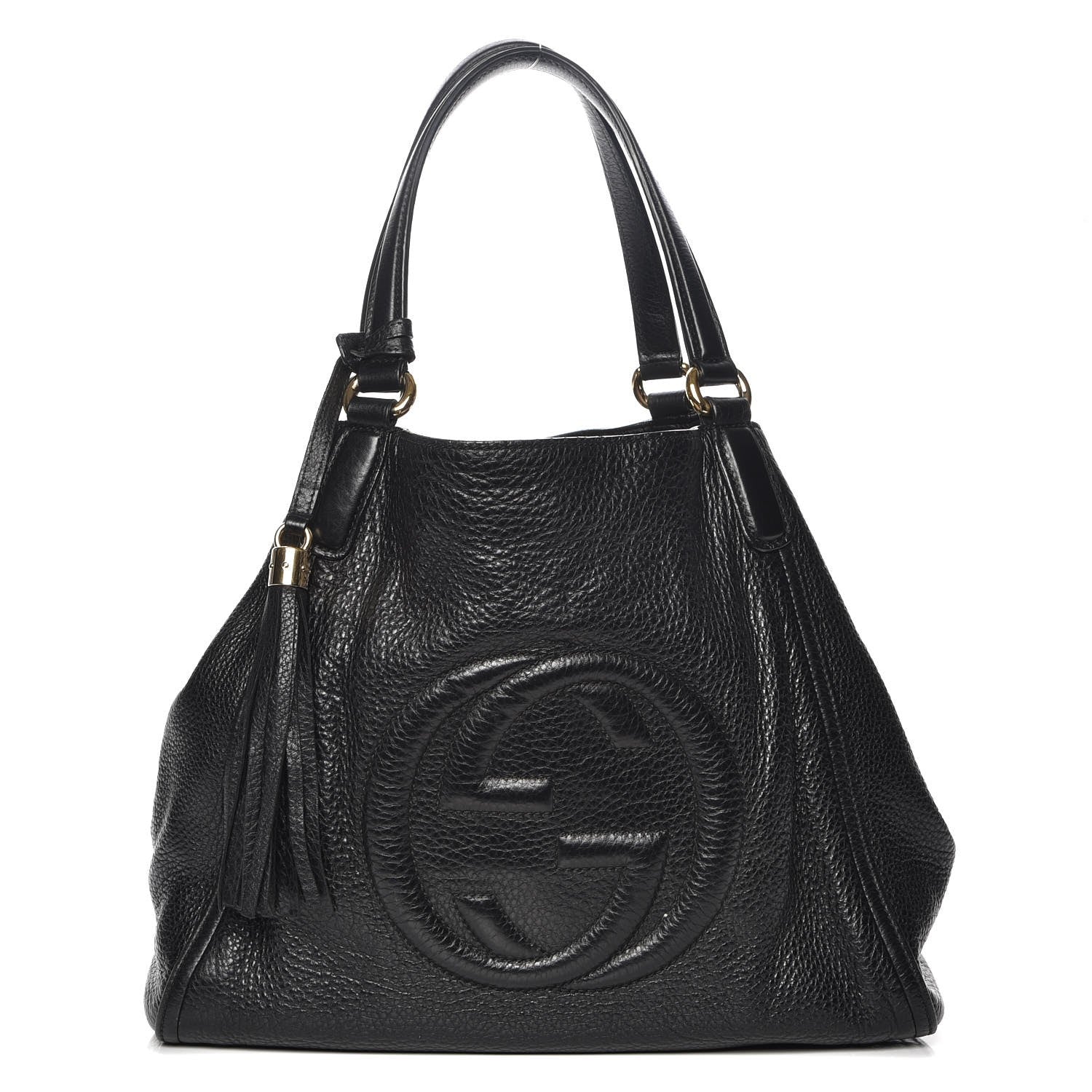 Gucci Pebbled Calfskin Medium Soho Shoulder Bag Black 1 of 7