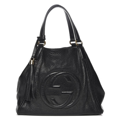 Gucci Pebbled Calfskin Medium Soho Shoulder Bag Black 1 of 7