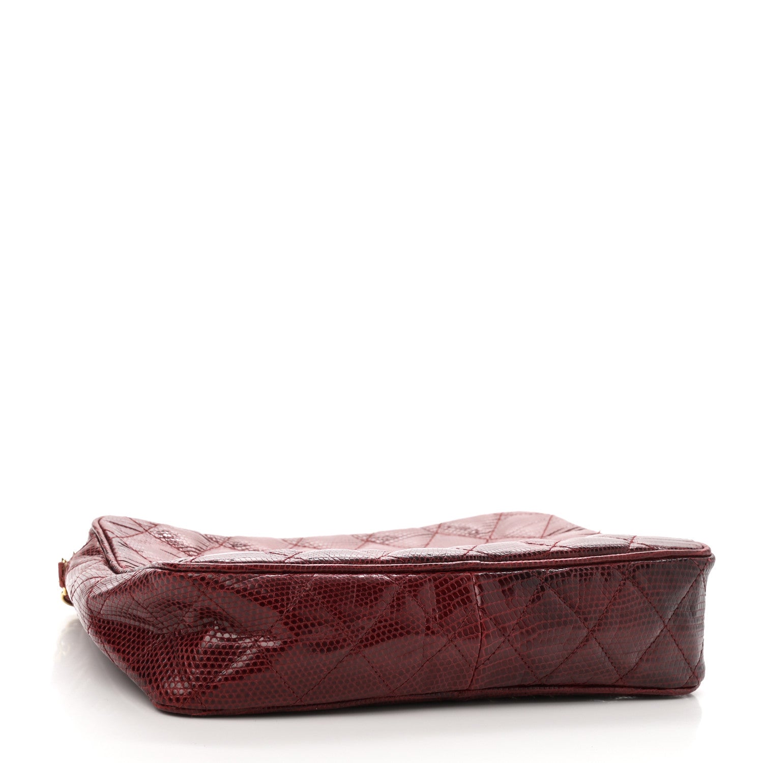 Chanel Lizard Quilted Small Tassel Camera Case Burgundy 3 of 10