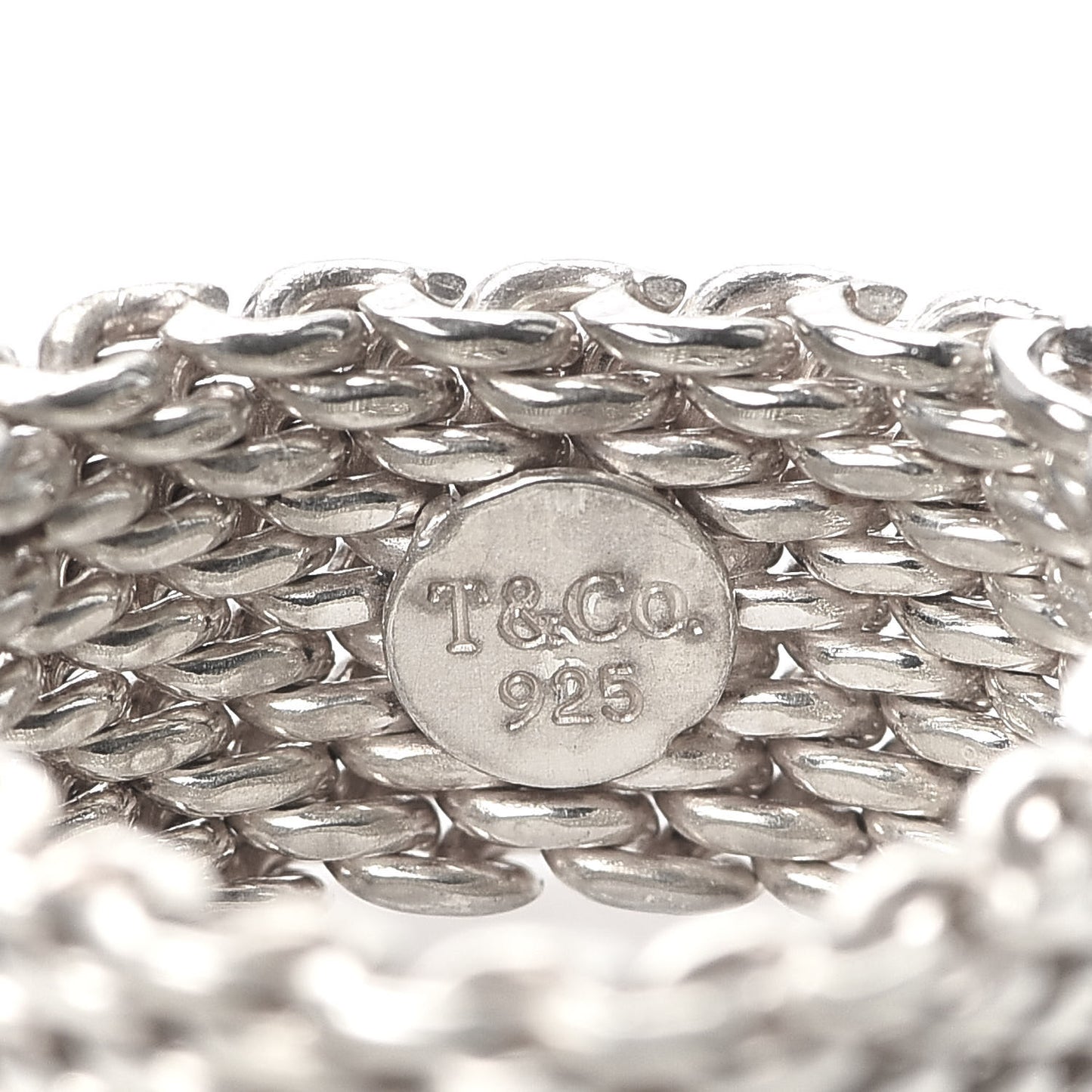 Sterling Silver Mesh Somerset Ring 50 5.5
