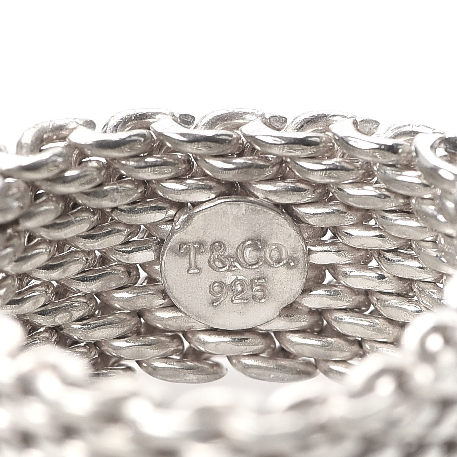 Tiffany Sterling Silver Mesh Somerset Ring 50 5.5 4 of 4