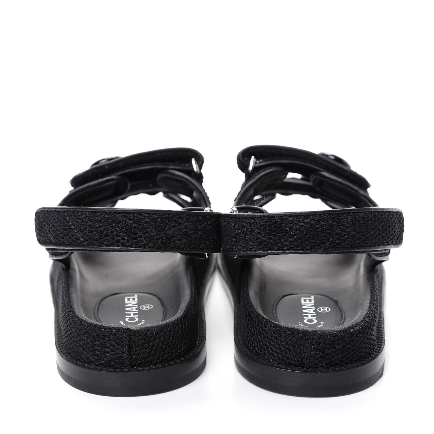 Chanel Fabric Velcro Dad Sandals 40 Black 7 of 11