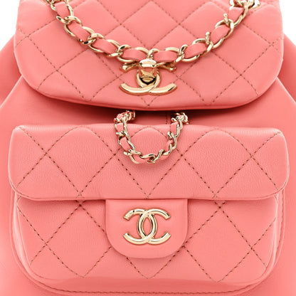 Chanel Lambskin Quilted Small Duma Drawstring Backpack Pink 8 of 10