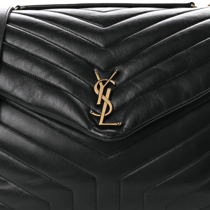 Saint Laurent Calfskin Y Quilted Monogram Large Loulou Chain Satchel Black 10 of 11