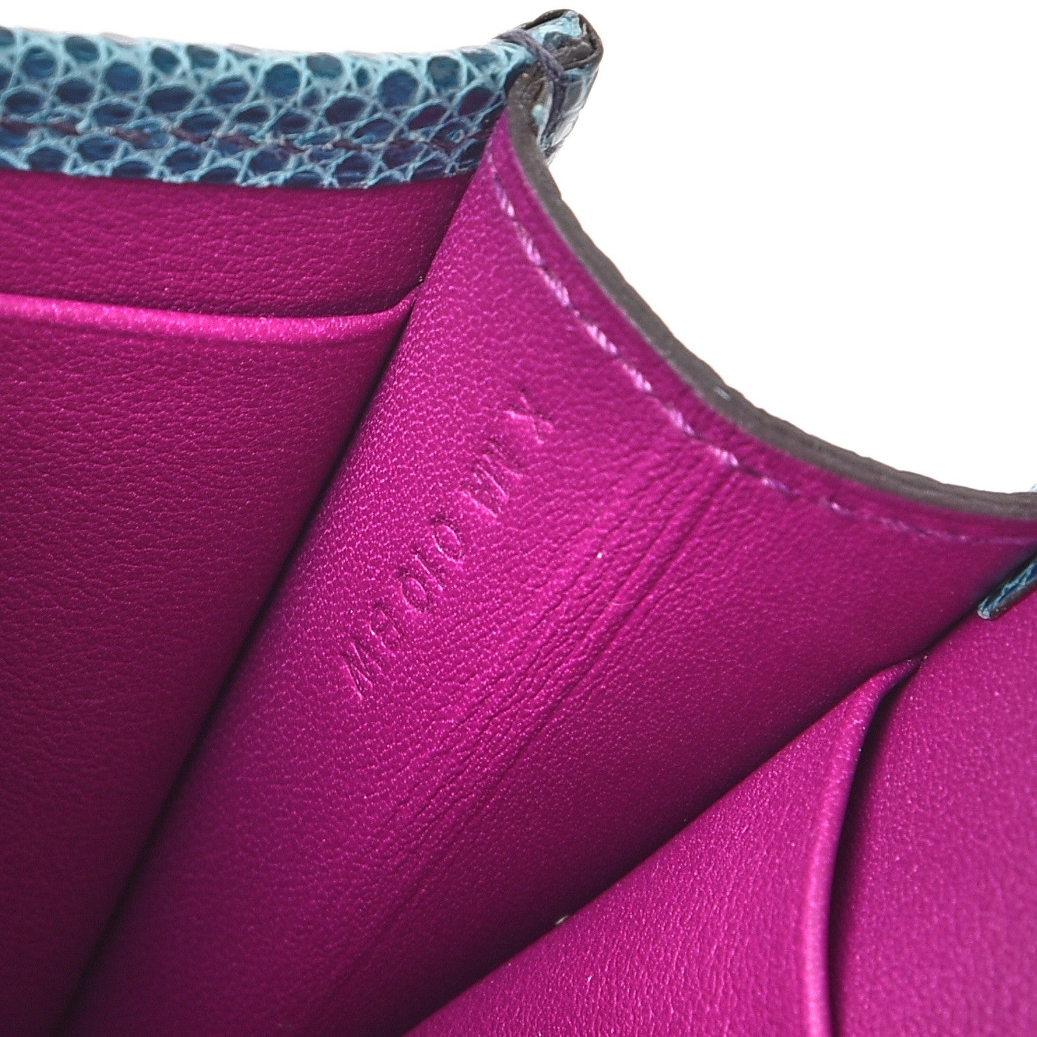 Hermes Swift Lizard Niloticus Jige Duo Anemone Bleu Petrole 10 of 11
