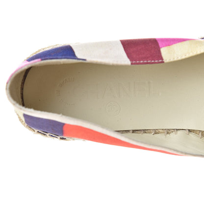 Chanel Patent Fabric Striped CC Espadrilles 39 Multicolor Black 9 of 13