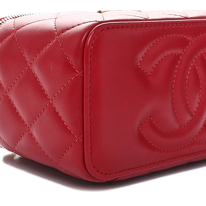 Chanel Lambskin Quilted Small Pillow Crush Vanity Case With Chain Dark Red 9 of 11