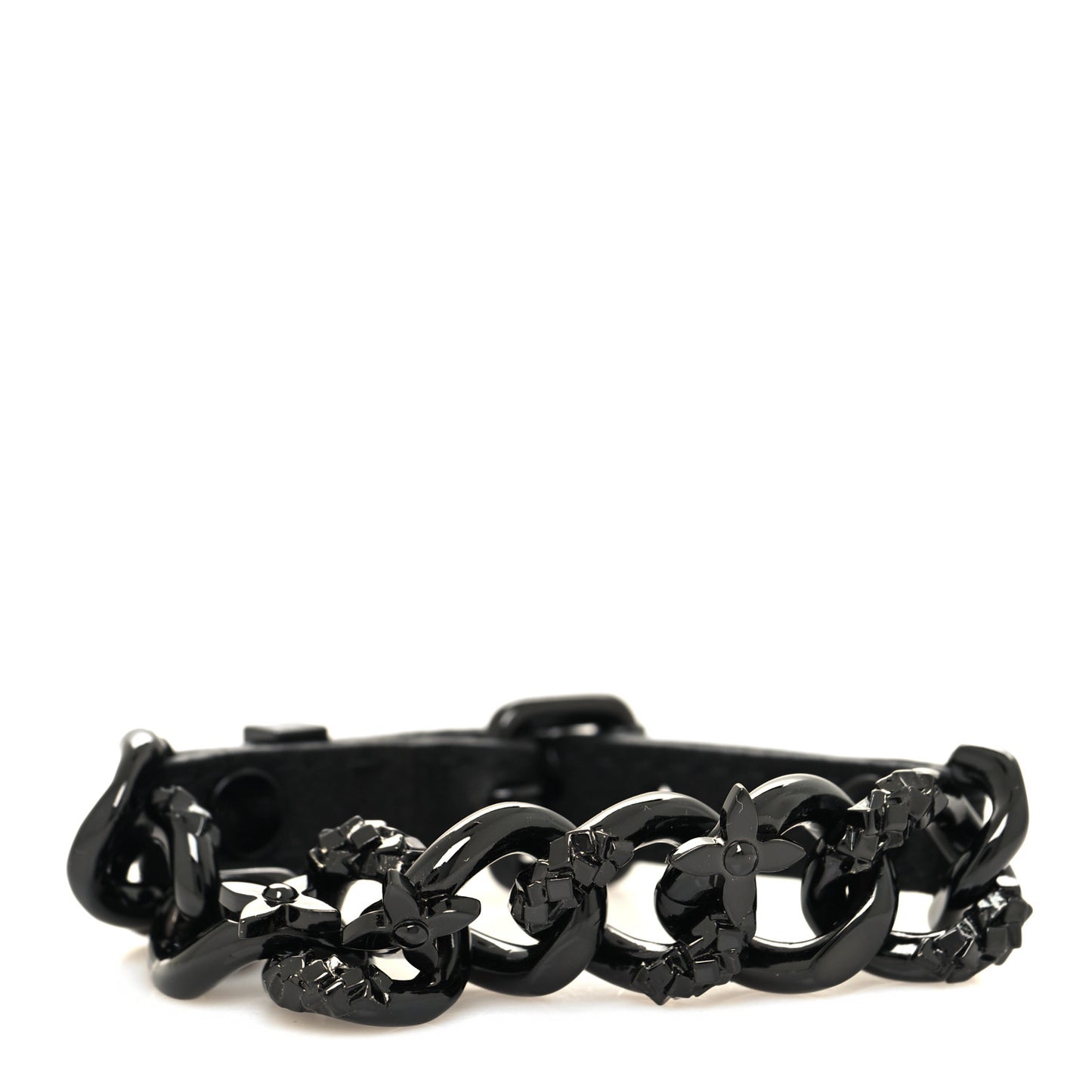 Suede Metal Chain Bracelet Black