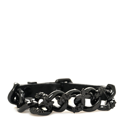 Louis Vuitton Suede Metal Chain Bracelet Black 1 of 5