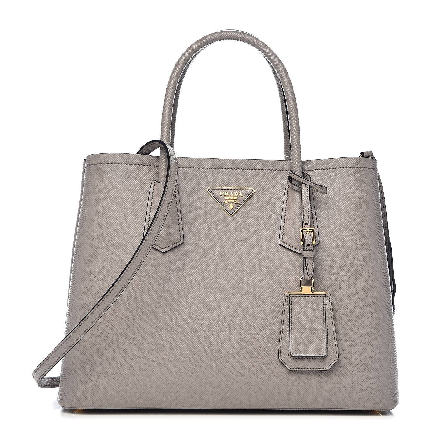 Prada Saffiano Cuir Medium Double Bag Argilla 1 of 9