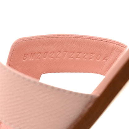 Hermes Epsom Oran Sandals 39 Rose Pale 7 of 9