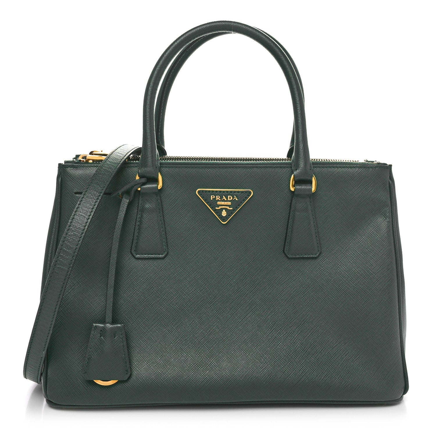 Prada Saffiano Lux Small Galleria Double Zip Tote Biliardo 1 of 9