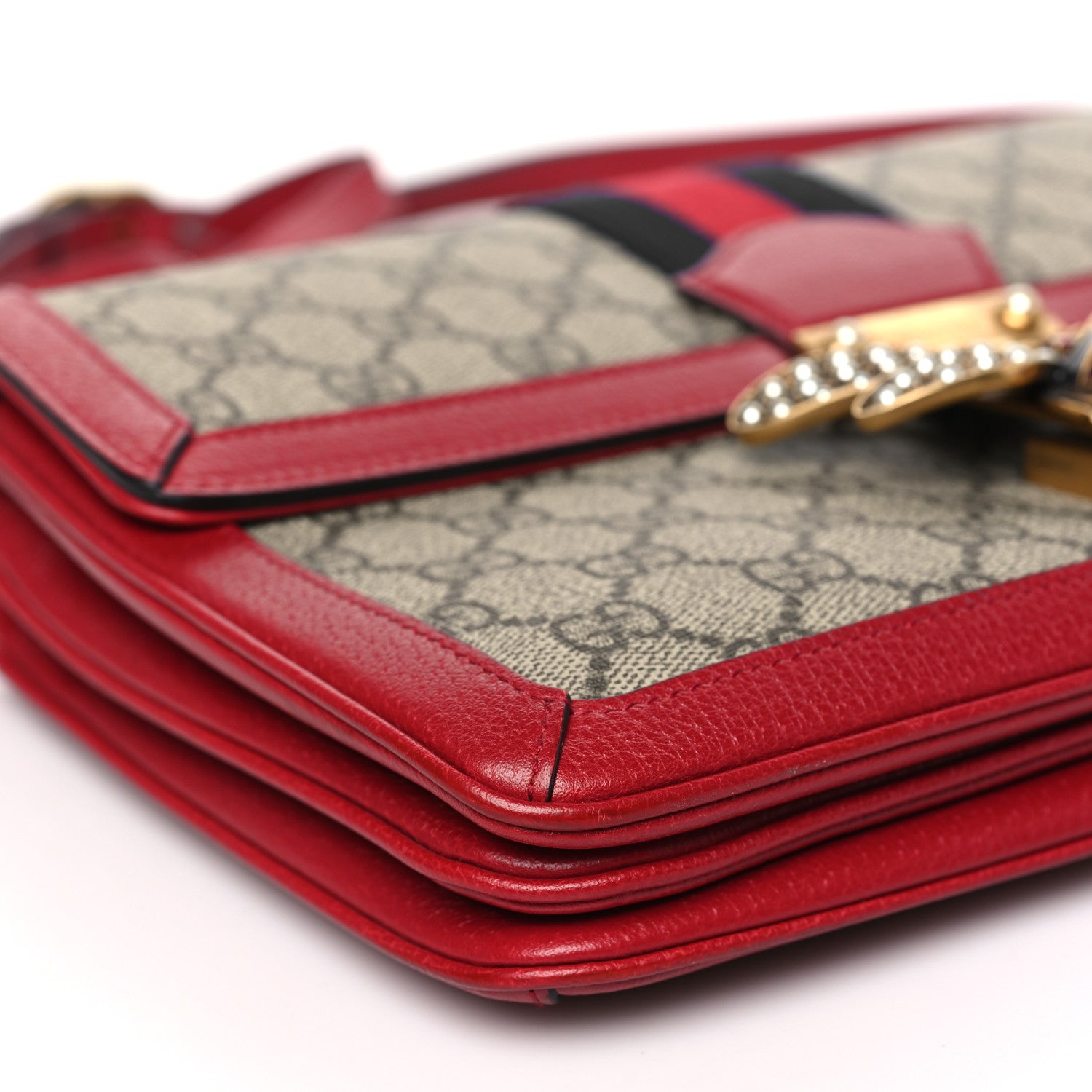 Gucci GG Supreme Monogram Medium Queen Margaret Shoulder Bag Red 9 of 10