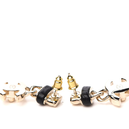 Chanel Lambskin CC Turnlock Drop Earrings Gold Black 3 of 5