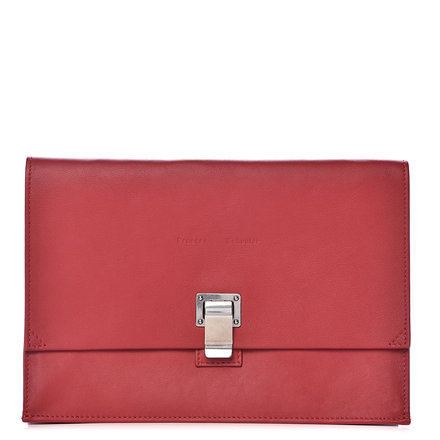 Proenza Schouler Lambskin Small Lunch Bag Clutch Red 1 of 13