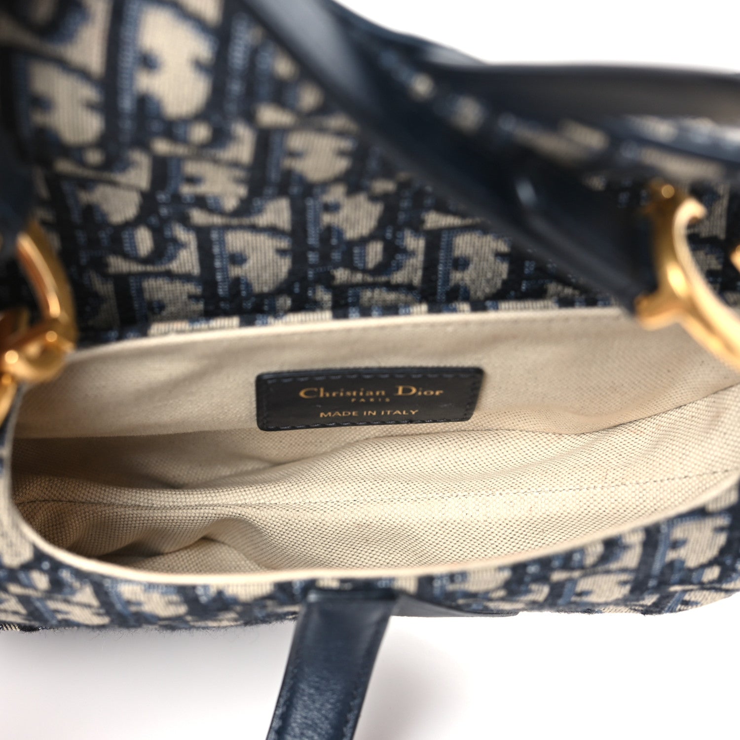 Christian Dior Oblique Mini Saddle Bag Blue 5 of 8
