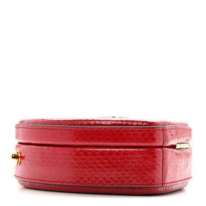 Gucci Snakeskin Broadway Mini Heart Top Handle Bag Rasberry Candy 4 of 12
