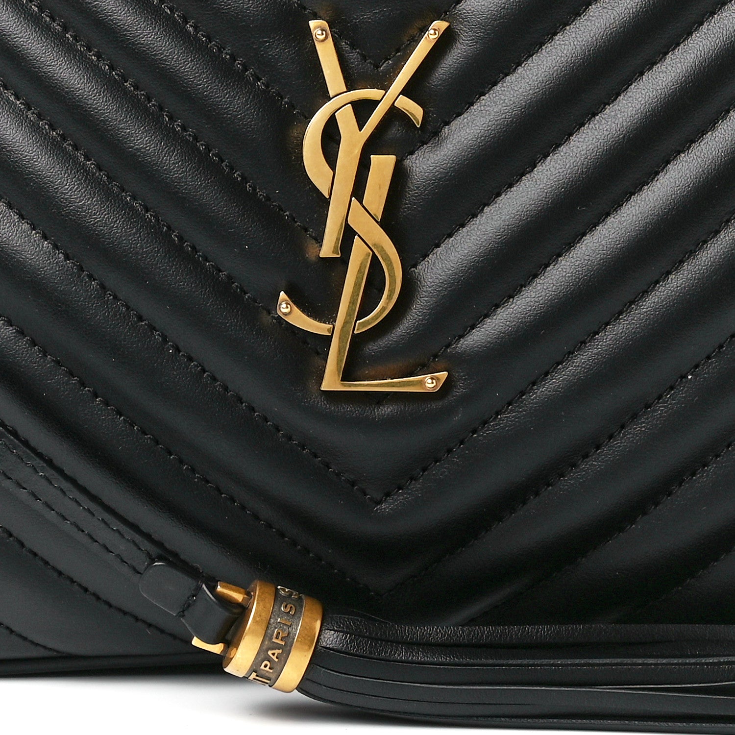 Saint Laurent Calfskin Matelasse Monogram Lou Camera Bag Black 8 of 11