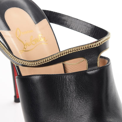Christian Louboutin Shiny Calfskin Akenana Mule Pumps 39 Black 10 of 12