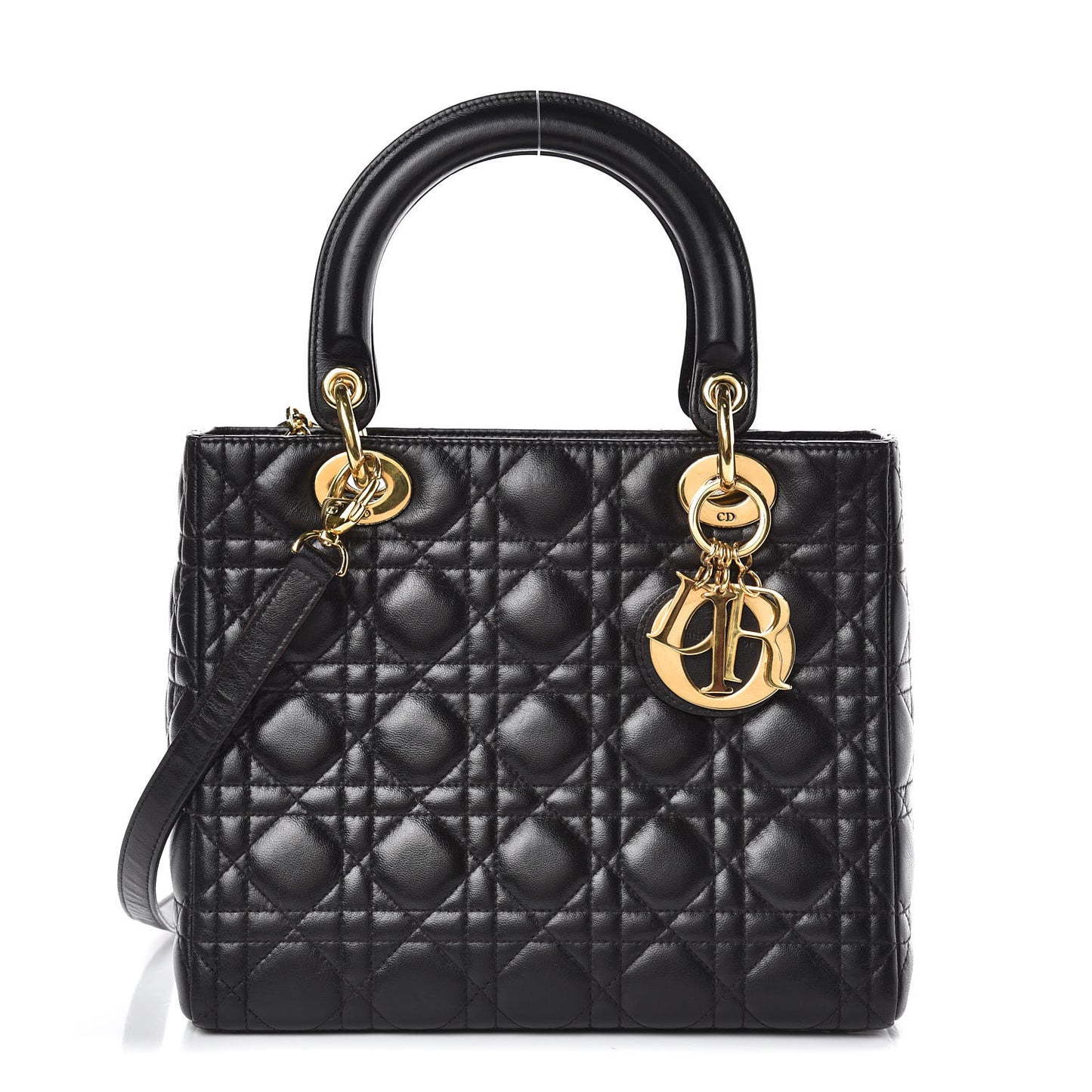 Lambskin Cannage Medium Lady Dior Black