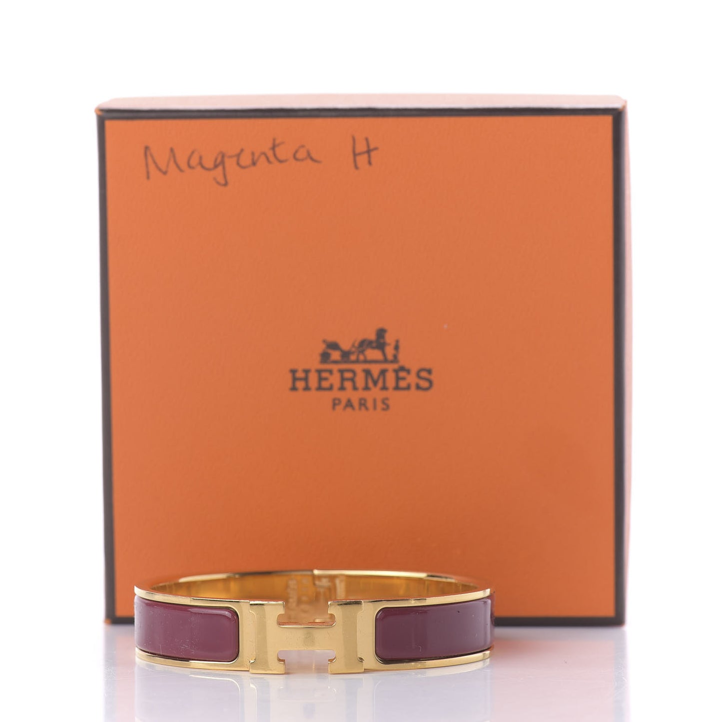 Enamel Narrow Clic Clac H Bracelet PM Rose de Chine