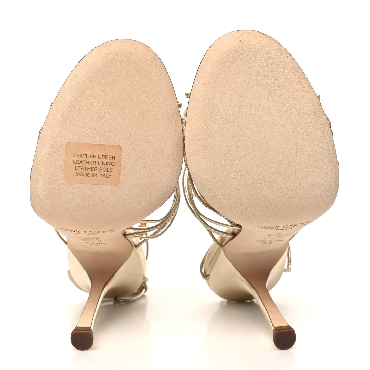 Metallic Nappa Medallion Sandals 37 Gold