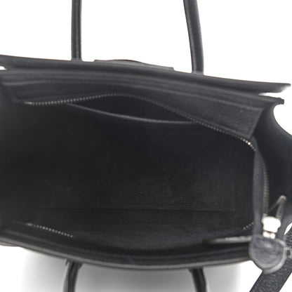 Celine Drummed Calfskin Nano Luggage Black 5 of 10