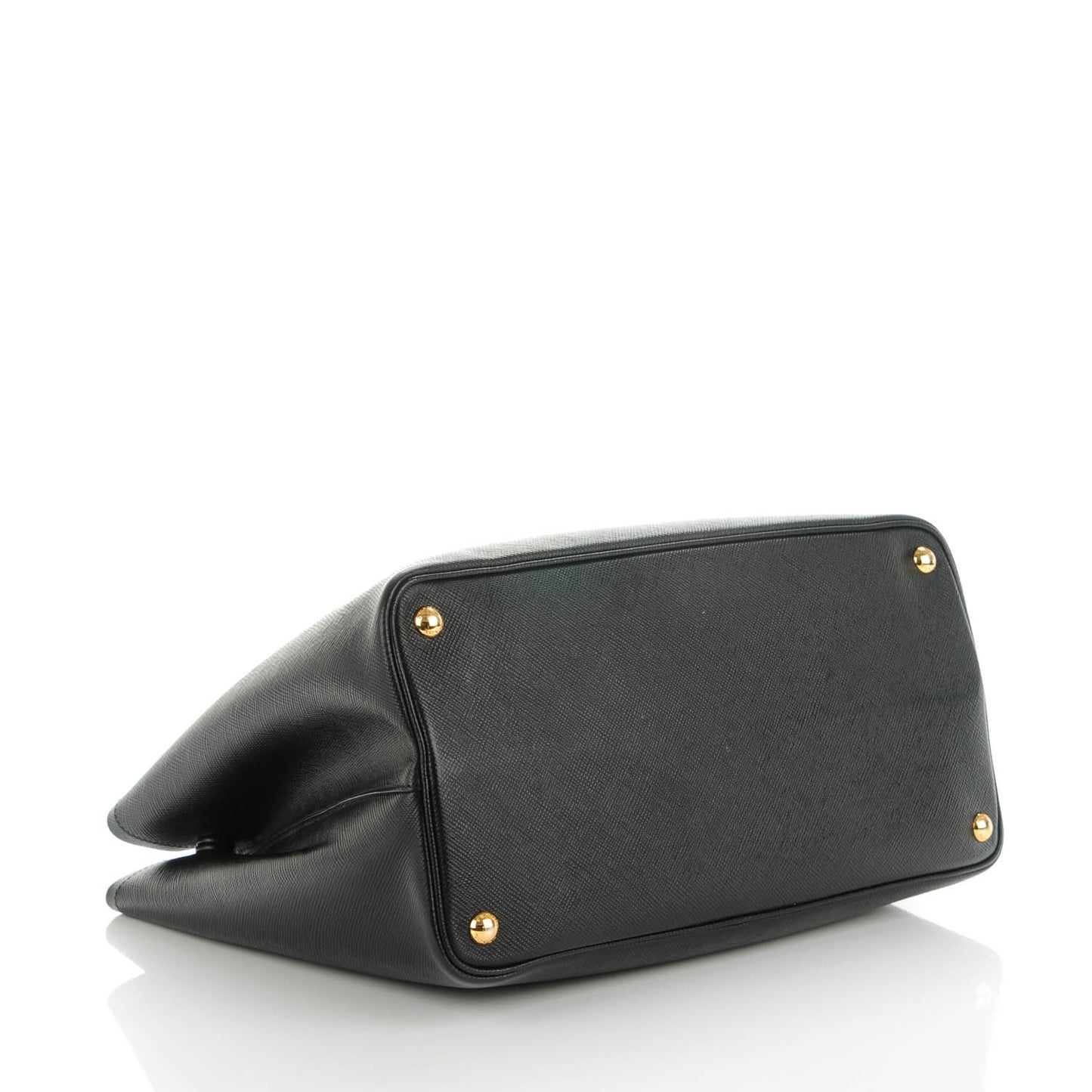 Saffiano Cuir Large Double Bag Nero Black Ciliegia